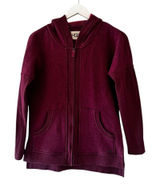 UGG Trendy Burgundy Long Sleeves Front Zip Up High Low Sweatshirt SZ XS # 2365 Photo 0