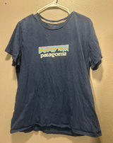 Patagonia Women's Pastel P-6 Logo Organic Cotton Crew T-Shirt Navy XL Photo 0