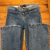 Guess Vintage Button Boot Cut Patch Front Pocket Jeans 29 Fit like a 6 Photo 0
