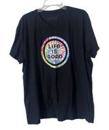 Life is Good Women’s Black T-Shirt with Tie Die Logo‎ 100% Cotton Size XXL Photo 0