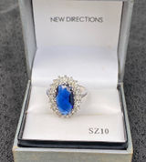 💎💙 NWT NIB New Directions Princess Diana Style Size 10 Sapphire Blue Style Cubic Zirconia Crystal Ring $20.00 💙💎 Photo 0