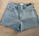 Abercrombie & Fitch Light Blue Denim High-Rise Shorts Photo 0