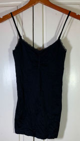 Victoria's Secret Black Lace Trim Ruched Bust Camisole Tank Top Small Festival‎ Photo 0