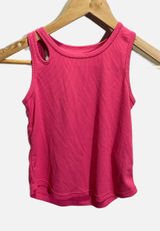 Freely Tank‎ Top Womens S Pink Ribbed Cutout Detail Athletic Yoga Activewear Photo 0