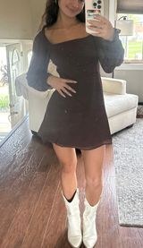 Brown Long Sleeve Dress Photo 0