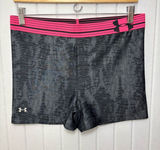 Under‎ Armour 3" Shorts Black with pink band active wear Size L Photo 0