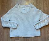 Aerie Oversized Chunky‎ Knit Cream Sweater Women’s XS-M Cozy Pullover Christmas Photo 0