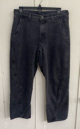 Banana Republic High Rise Barrel Leg Jeans Size 28R Washed Black Cropped Cotton Photo 0