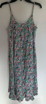 J.CREW Factory Midi Dress Women’s 8 Floral Sleeveless Ruffle Curved‎ Hem Viscose Photo 0