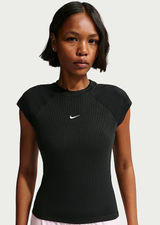 Nike Sportswear Chill Knit Women's Tight Short-Sleeve Ribbed Top Size M Black Photo 0