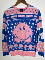 BoxLunch Kirby Nintendo Blue Pink Star Cloud Knit Sweater Women's XS Video Game Photo 0