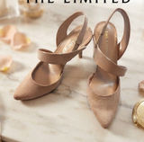 The Limited NWOT Trisha Slingback Pumps Beige Suede Patent 6.5 Heels Comfort Photo 0