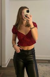 Burgundy Cropped Top Size M Photo 0