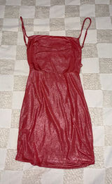 NWOT‎ Lucy in the Sky Starstruck Strappy Dress in Red Shimmer size Small Photo 0
