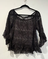 Miss Chievous Top Womens Large Lace Sheer Dark Romantic Vamp Whimsigoth Travel Photo 0