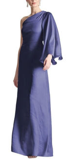 Sachin & Babi Keely Gown Deep Cobalt One Shoulder Dress 8 Wedding Formal Maxi Photo 0