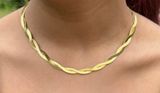 Vintage Style Twisted Gold Choker Necklace Minimalist Statement Jewelry Photo 0