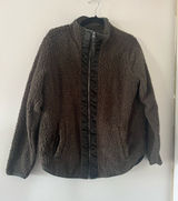 Abercrombie Olive Green Sherpa Teddy Fleece Jacket Large Full Zip Travel Casual Photo 0