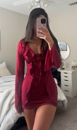 Long sleeve dress Red Size XS Photo 0
