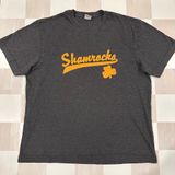 Old Navy shamrocks clover embroidered yellow dark charcoal grey cotton blend tee Photo 0