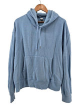 Yogalicious Hoodie Womens XL Wash Baby Fleece Revere Blue Kangaroo Pocket EUC Photo 0