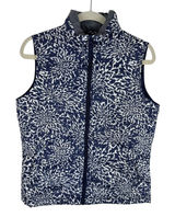 Lands'‎ End Blue White Full Zip Quilted Insulated Mock Neck Puffer Vest Size S Photo 0