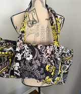 Vera Bradley Large Duffle Overnight Bag Baroque Print Yellow Black Retired Photo 0