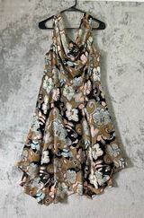 Vintage Y2K Floral Handkerchief Hem Dress Sleeveless Cowl Neck Boho‎ Midi 12 Photo 0
