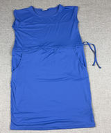 Columbia T-Shirt Dress Womens Small Blue Sleeveless Drawstring Pockets Jersey Photo 0