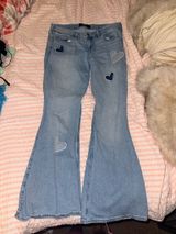 Y2K hollister light wash flare heart patchwork jeans Photo 0