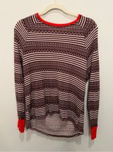 Aerie Fair Isle Stripe Thermal Long Sleeve Top Size Small Photo 0