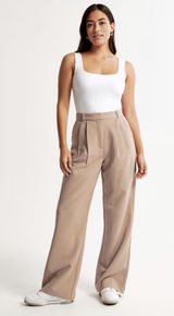 High Rise Wide Leg Tailored Pants Photo 0