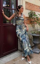 Zara dress halter maxi satin effect gown wedding party coctail bodycon scarf Photo 0