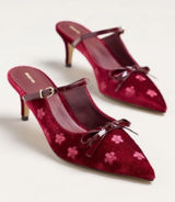 Anthropologie Maeve Bow Kitten-Heel Mules Photo 0
