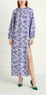HILL HOUSE‎ The Simone Midi Dress Lilac Purple Tonal Floral MED NWT Boho Cottage Photo 0