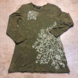 Tryst Retro Y2K Skater Olive Green Camo MallGoth Printed Shirt Womens XL Photo 0