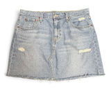 Levi's Cotton Distressed Ripped Grunge Denim Jean Skirt 32 Photo 0