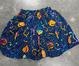 Vintage Culottes 90s Funky Fun Carole Little 100% Rayon Navy Blue Womens 4 Photo 0