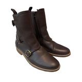 Brave Gentleman Brown faux vegan leather combat style boots Size 37 US 6.5 Photo 0