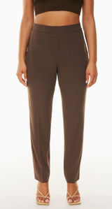 Aritzia Babaton Conan Pant Coffee Bean Brown Slim Straight Trousers Size 4 Photo 0