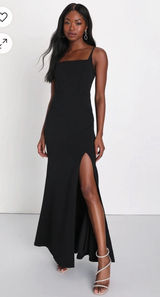 Lulus Long Black Dress with slit Photo 0