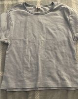 Striped Baby Tee Gray Size M Photo 0