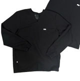 FIGS Catarina Top And Long Sleeve Shirt - Black Size Large Photo 0