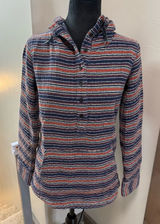 Burton Women's Colorful Stripe Serape Popover Sweatshirt Hoodie Half Button XS‎ Photo 0