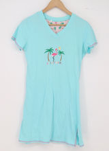 Unbranded Nightgown Womens S Sleep Shirt Blue Flamingo Tropical Graphic Exc Photo 0