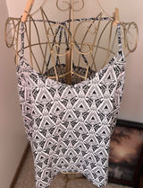 Abercrombie & Fitch Black White Geometric Print Tank Small Strappy Back Detail Photo 0