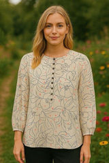 Anthropologie Maeve Bethesda Lily Flannel Button Blouse Cottagecore Whimsical‎ S Photo 0