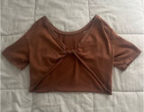 Aerie Cropped Reversible Top Brown Photo 0
