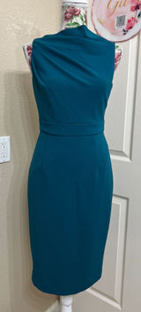 Vince Camuto Teal Sleeveless Midi Sheath Dress Photo 0