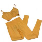 Bo + Tee Yellow Workout Leggings an sport bra set small Photo 0